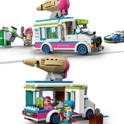 LEGO Puzzles Y Construcciones*Persecucion Policial Del Camion De Los Helados, Set De Construccion Con 2 Coches De Juguete Y Mini Figuras, City Police