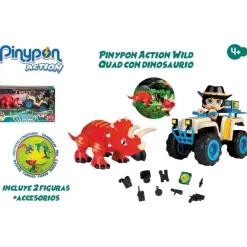 PINYPON ACTION Muñecos Articulados*. Wild. Quad Con Dino