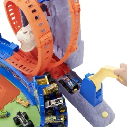 Hot Wheels Coches, Circuitos Y Radiocontrol*Pista De Coches De Juguete Monster Trucks Volcan Arena Incluye 1 Vehiculo Monster Trucks Y 1 Die-Cast