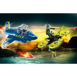 Playmobil Muñecos Articulados*Policia Avion: Persecucion Dron City Action