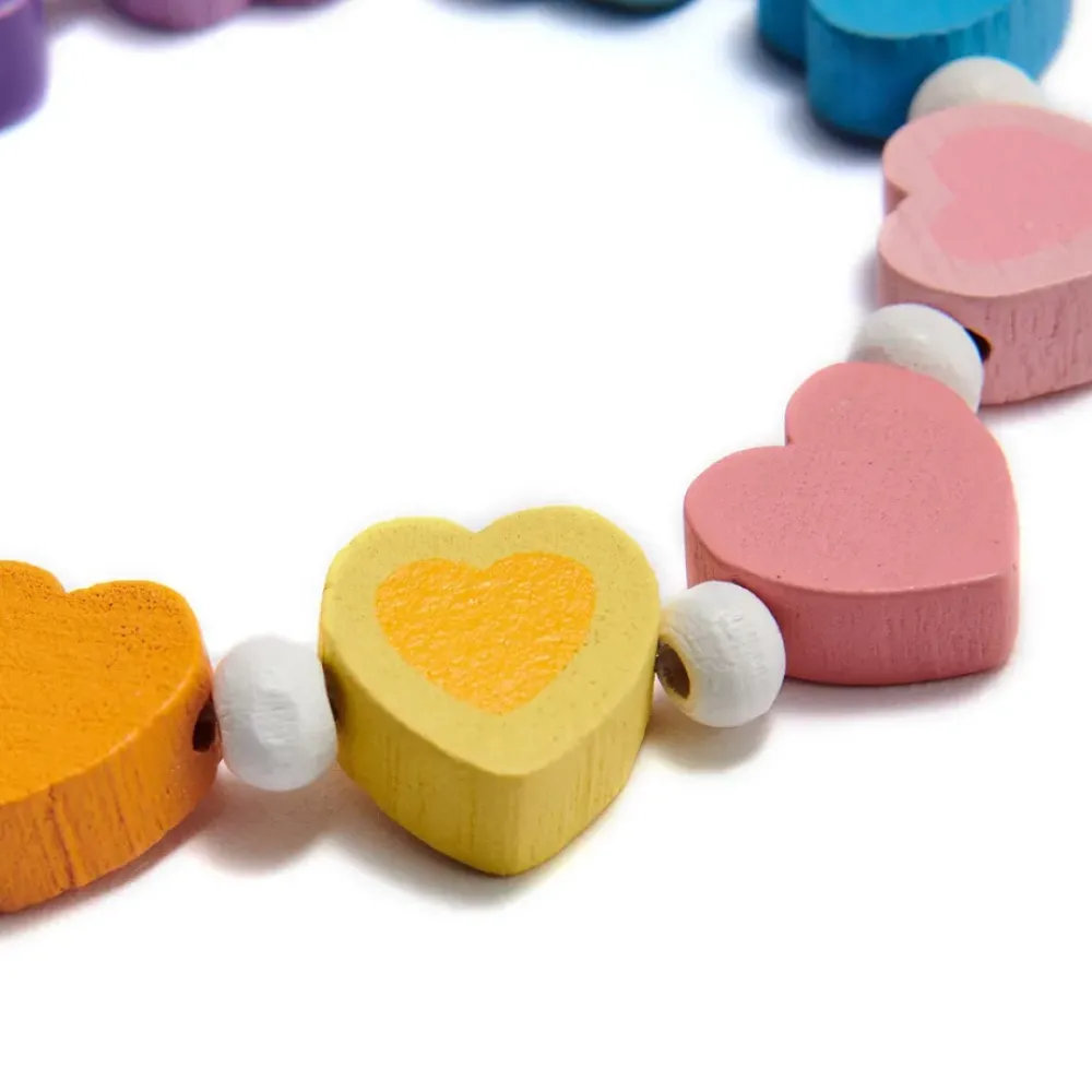 El Corte Inglés Disfraces Y Complementos*Pulsera De Corazones De Madera Sostenible El Corte Ingles