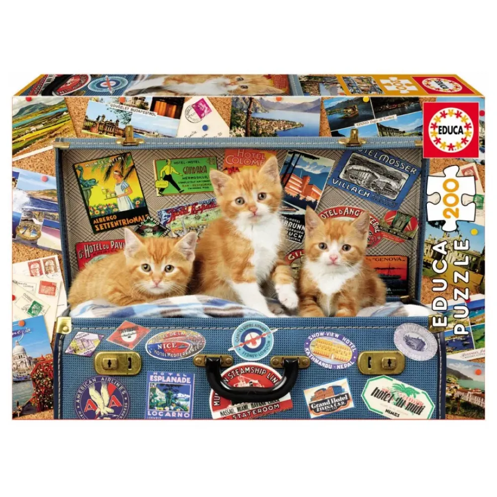 Educa Borrás Puzzles Y Construcciones*Puzzle 200 Piezas Gatitos Viajeros