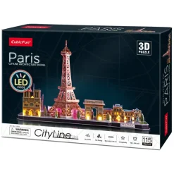 CubicFun Puzzles Y Construcciones*Puzzle 3D Con Los Monumentos Mas Emblematicos De Paris E Iluminacion Led En Su Interior El Corte Ingles