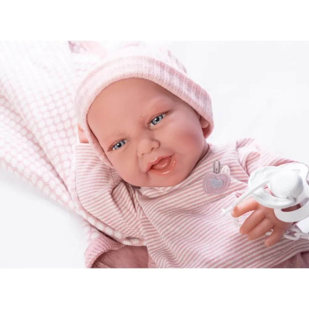 Muñecas Antonio Juan Munecas Y Peluches*Recien Nacida Carla Con Manoplas Y Biberon