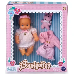 Barriguitas Munecas Y Peluches*Set De Bebe Con Ropita Rosa Famosa