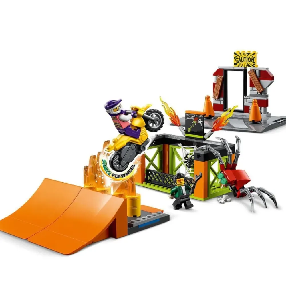 LEGO Puzzles Y Construcciones*Set De Construccion Parque Acrobatico Con Moto De Juguete City Stuntz