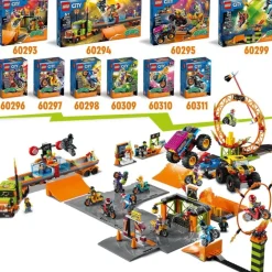 LEGO Puzzles Y Construcciones*Set De Construccion Parque Acrobatico Con Moto De Juguete City Stuntz