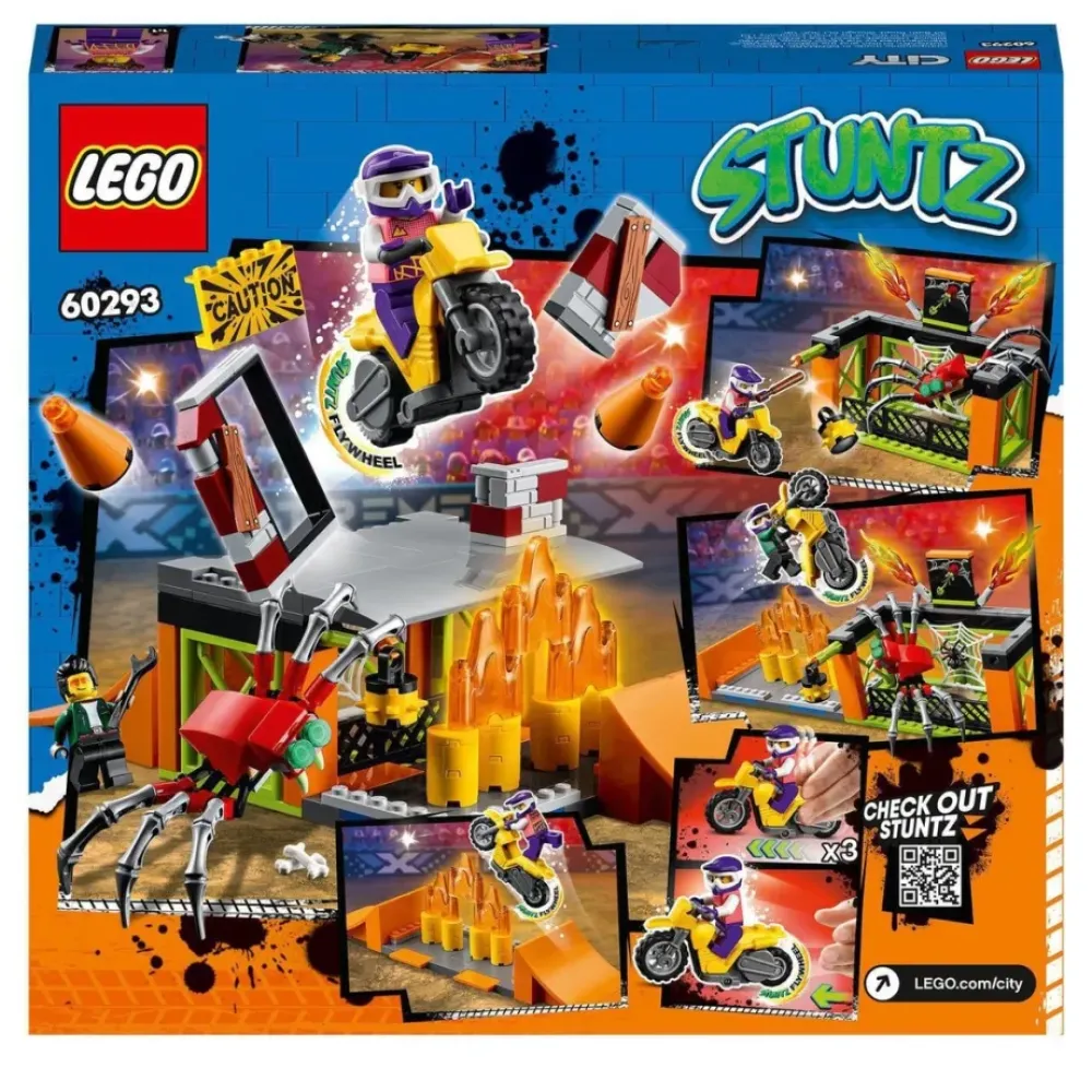 LEGO Puzzles Y Construcciones*Set De Construccion Parque Acrobatico Con Moto De Juguete City Stuntz
