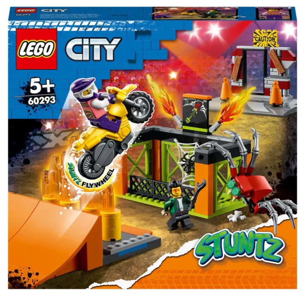 LEGO Puzzles Y Construcciones*Set De Construccion Parque Acrobatico Con Moto De Juguete City Stuntz