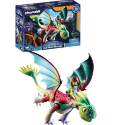 Playmobil Muñecos Articulados*Set Dragons Nine Realms: Feathers & Alex Dreamworks Dragons
