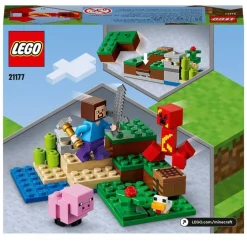 LEGO Puzzles Y Construcciones*Set Para Construir La Emboscada Del Creeper Con Mini Figuras De Steve, Cerdito Y Pollo Minecraft