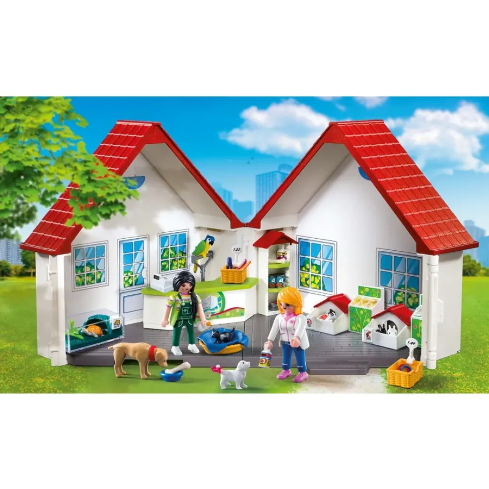Playmobil Muñecos Articulados*Tienda De Mascotas Maletin City Life