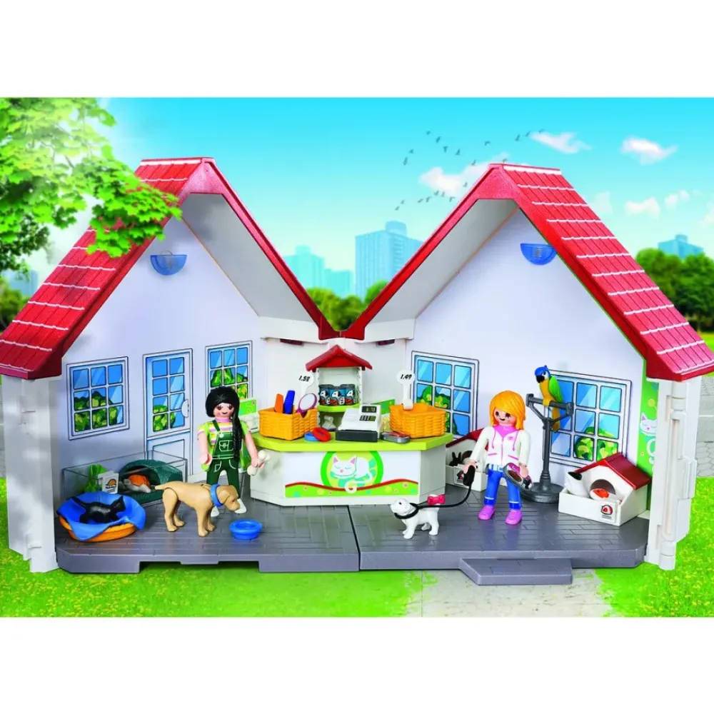 Playmobil Muñecos Articulados*Tienda De Mascotas Maletin City Life