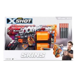 X-Shot Juguetes Al Aire Libre* Skins-Dread Doble Tambor Y 12 Dardos 3 Disenos Surtidos